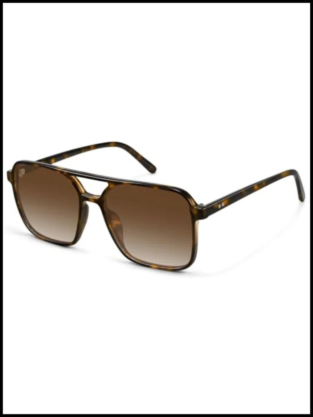 Retro Double Bar Aviator Sunglasses UV400 Protection Square